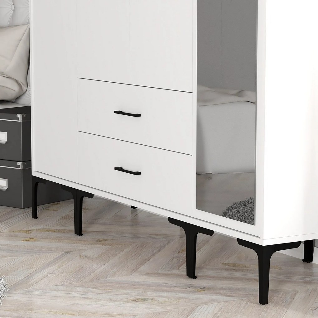 Roupeiro Kumsal STR – Branco – 160x47,5x201,4 cm