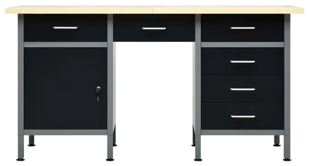 Bancada de trabalho 160x60x85 cm aço preto