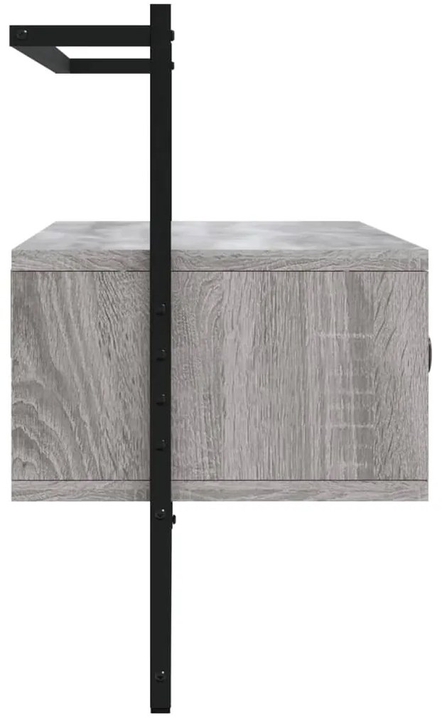 Móvel TV de parede 100,5x30x51cm deriv. madeira cinzento sonoma