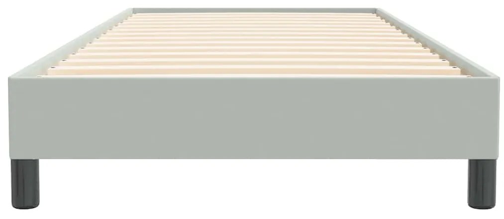 Cama com molas sem colchão cinzento-claro 90x220 cm veludo