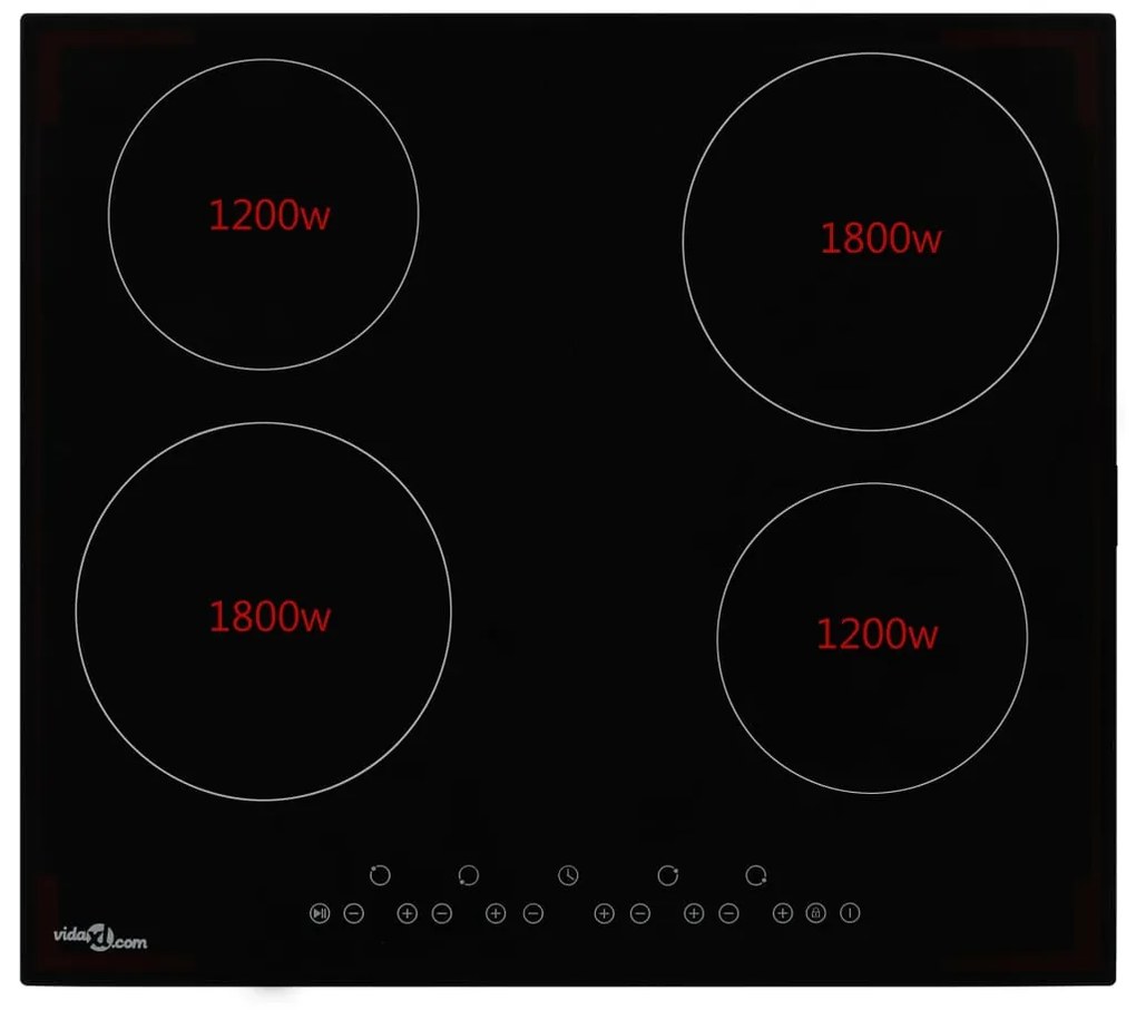 Placa de cerâmica com 4 discos controlo tátil 6000 W