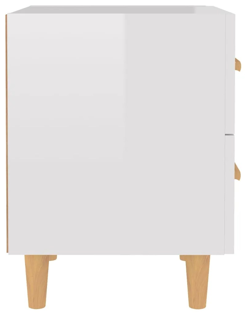 Mesa de Cabeceira Rytus com 2 Gavetas - Branco Brilhante - Design Nórd