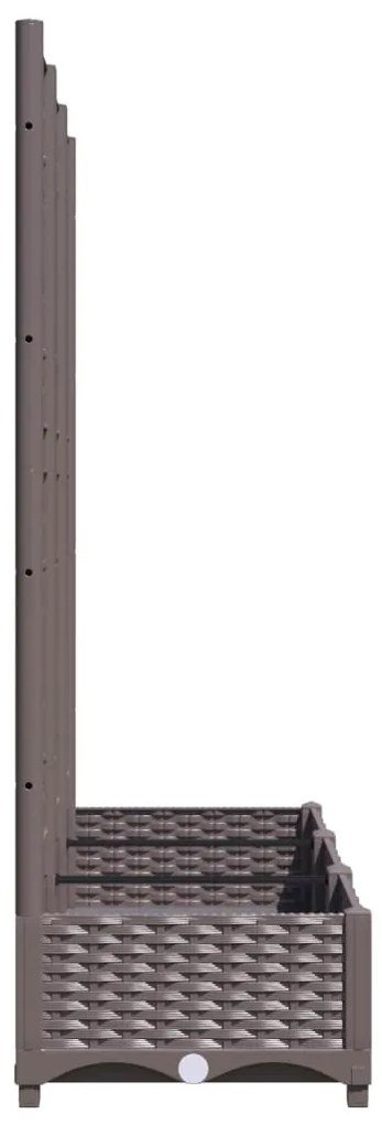 Vaso/floreira jardim c/ treliça 120x40x121,5 cm PP castanho