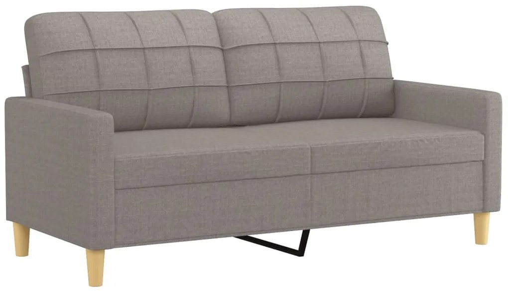 3 pcs conjunto de sofás com almofadas tecido cinza-acastanhado