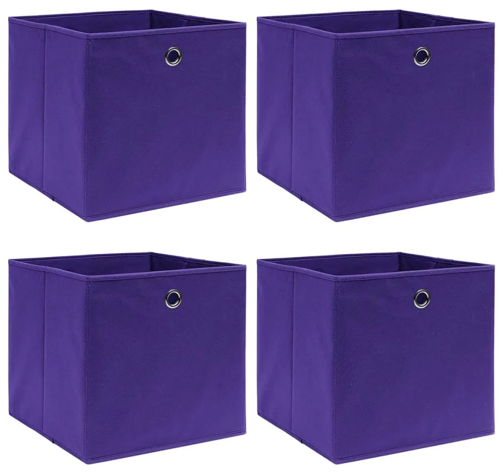 Caixas arrumação 4 pcs 28x28x28 cm tecido-não-tecido roxo
