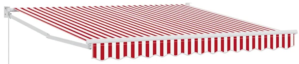 Toldo Retrátil Manual Listrado Vermelho e Branco 300 x 250 cm