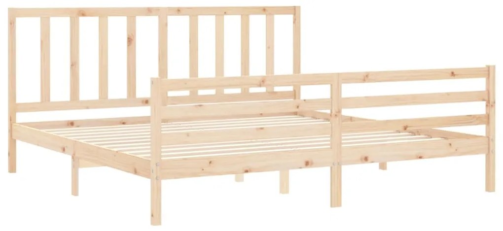 Cama sem colchão 200x200 cm madeira de pinho maciça