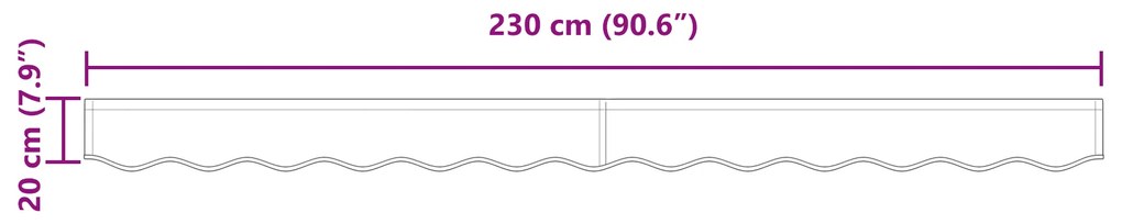 Valance do Toldo para Estrutura de 2.5 m Antracite 2.3x0.2 m