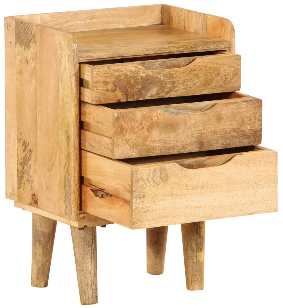Mesa de cabeceira em madeira de mangueira maciça 40x30x59,5 cm