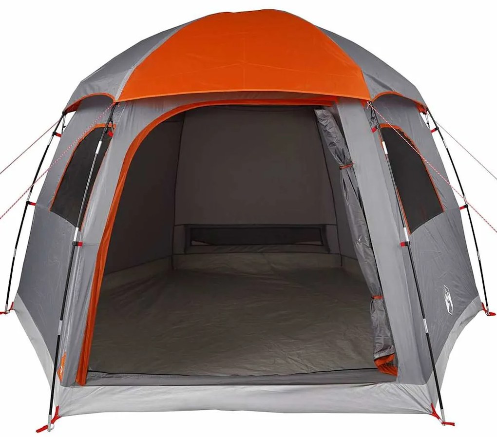 Tenda familiar estilo Igloo 6 pessoas imperm. cinza/laranja