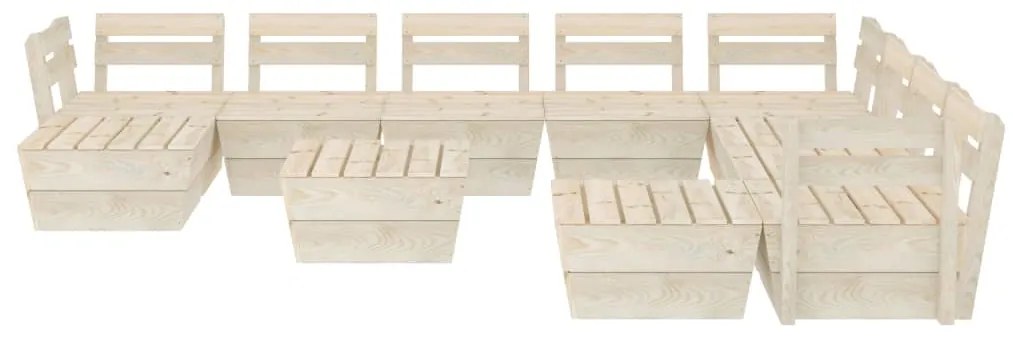 11 pcs conjunto lounge de paletes madeira de abeto impregnada
