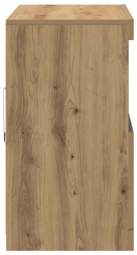 Buffet com Luzes LED Carvalho Artesanal 81x37x67 cm