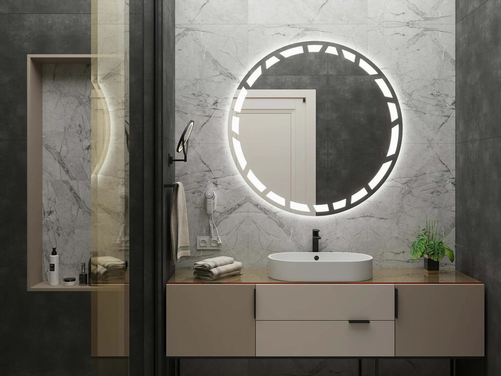 Espelho Redondo LED C8 75x75