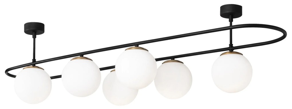 Candeeiro de Teto Abakus – Preto e Branco – 124 x 40 cm
