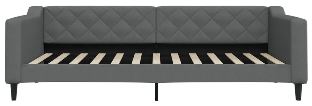 Sofá-cama com gavetão 100x200 cm tecido cinzento-escuro