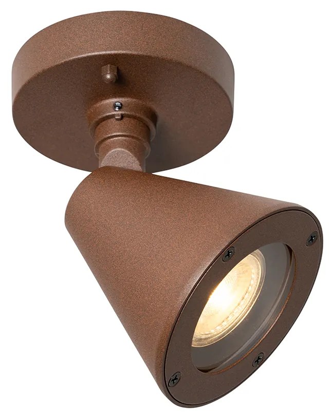 Candeeiro de parede exterior moderno castanho ferrugem IP44 ajustável - Ciara