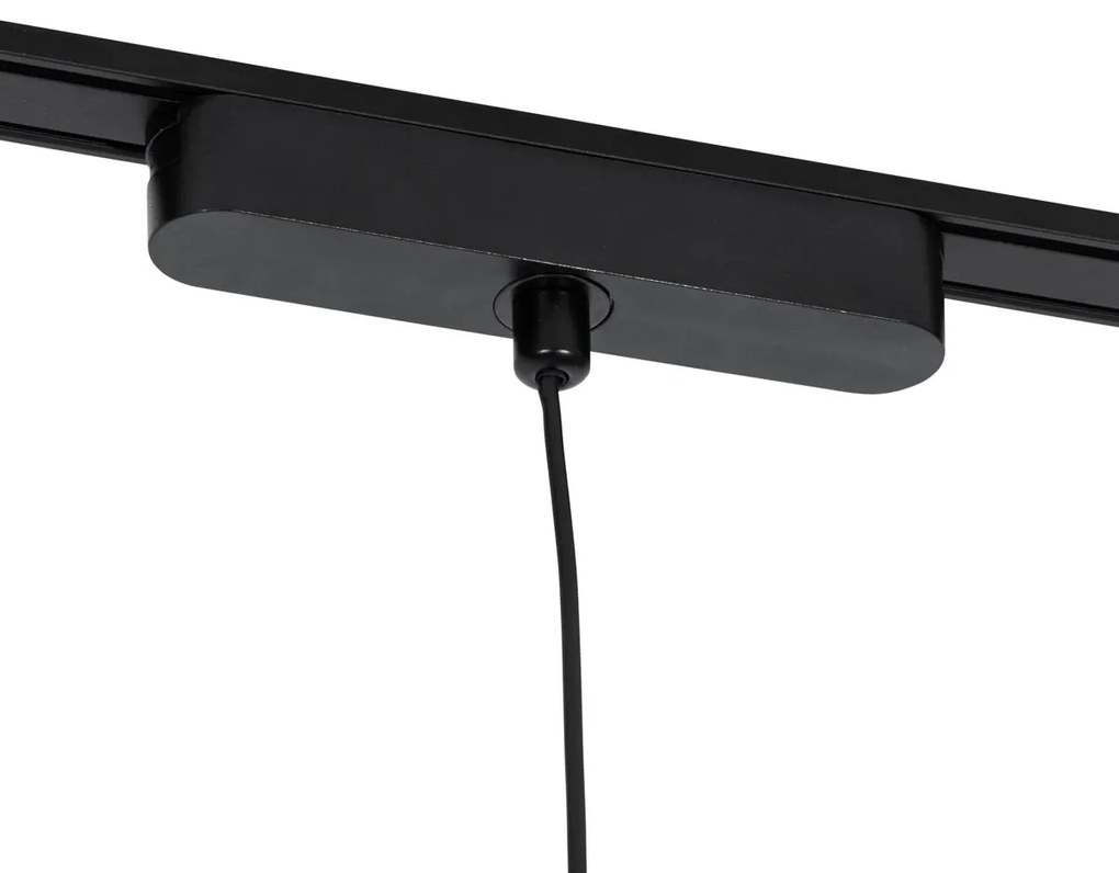 Candeeiro Pendente Moderno Preto para Sistema de Trilho Monofásico com LED Incluído - Magnetic Lance