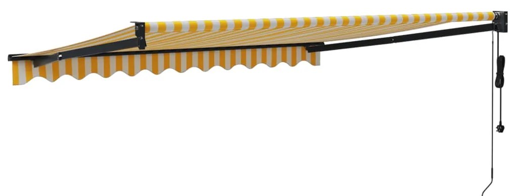 Toldo retrátil automático 3x2,5 m amarelo e branco