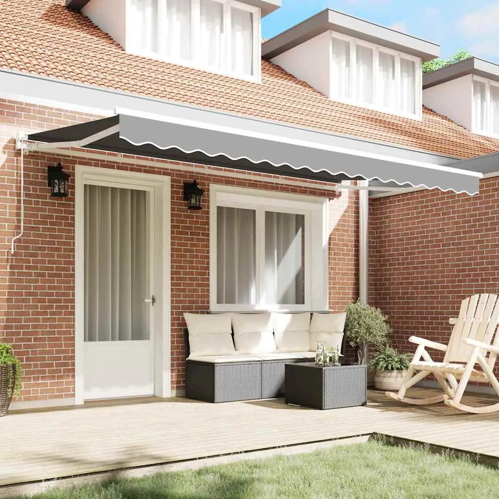 Toldo Manual Manual Branco 4 x 2 m Alumínio, Tecido