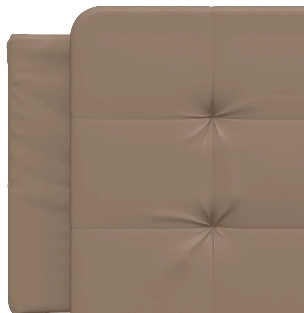 Estrutura cama cabeceira 160x200 cm couro artificial cappuccino