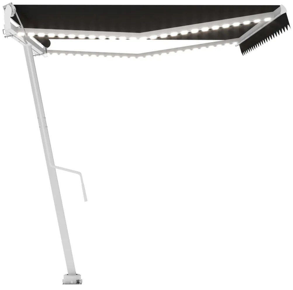 Toldo automático com LED e sensor de vento 500x350 cm antracite