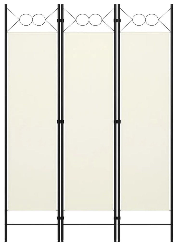 320699 vidaXL Divisória de quarto com 3 painéis 120x180 cm branco nata