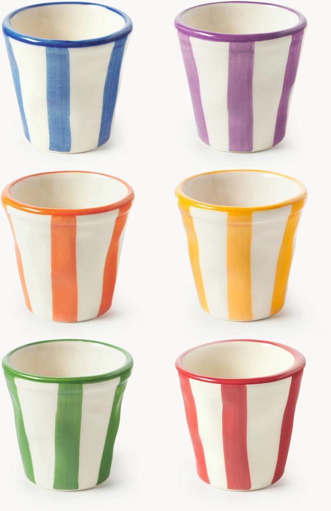 Chávenas de café expresso artesanais Righe, conjunto de 6