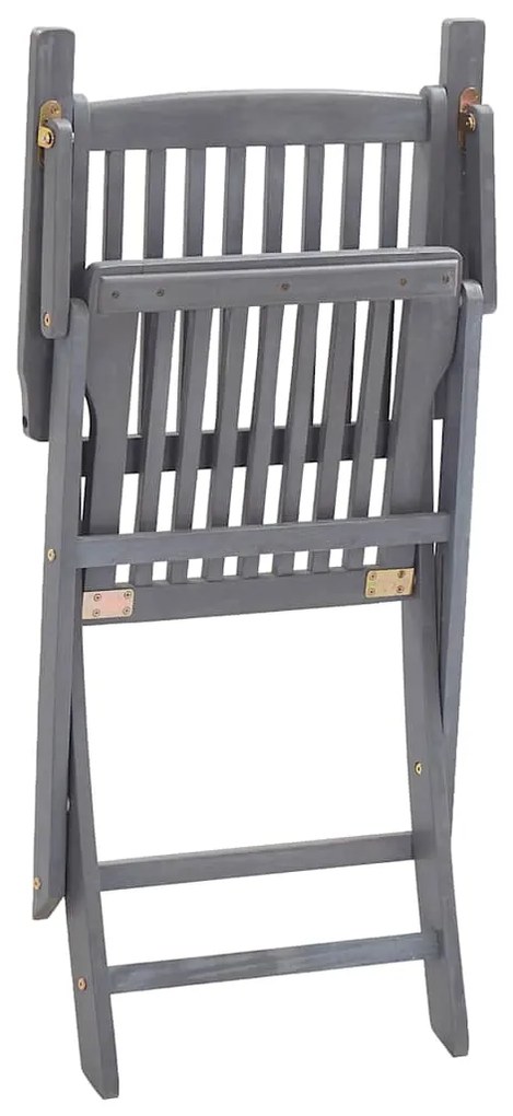 Cadeiras de exterior dobráveis 8pcs c/ almofadões acácia maciça