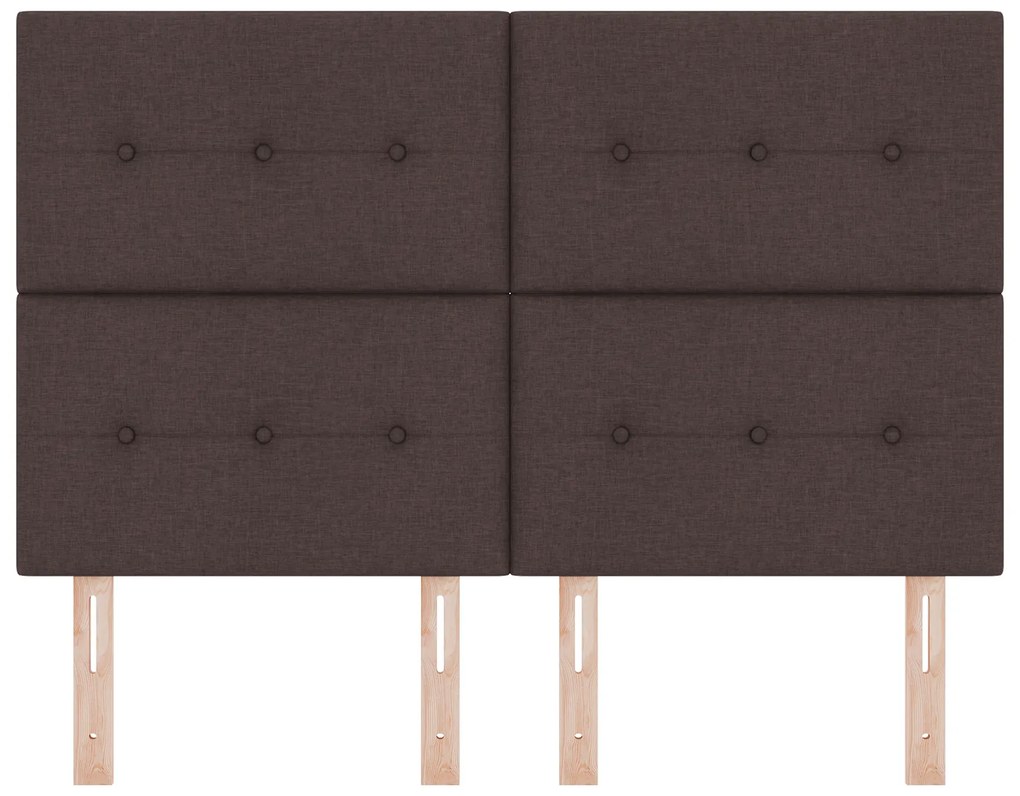 Cabeceira vidaXL Tufted com Botões Castanho Escuro 140 cm em Tecido