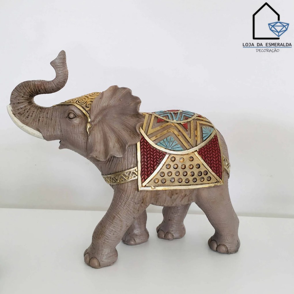 Elefante Decorativo Multicor