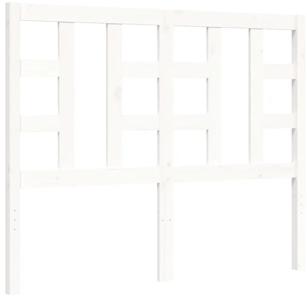 Estrutura de cama com cabeceira 120x200cm madeira maciça branco