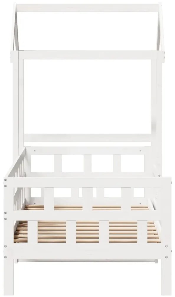 Sofá-cama com telhado 80x200 cm madeira de pinho maciça branco
