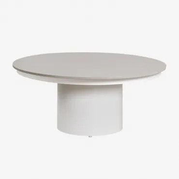 Mesa De Centro Para Jardim Redonda Ø90 Cm Em Pedra Sinterizada E Alumínio Anturio Cinza - Sklum