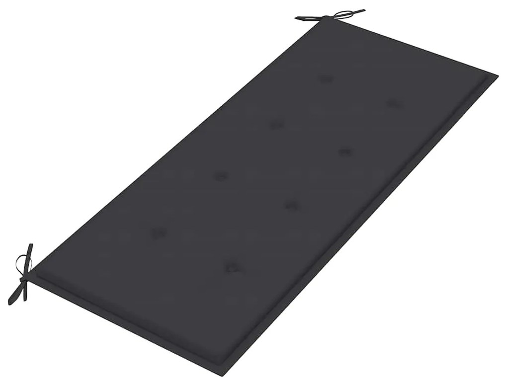 Banco Batávia c/ almofadão antracite 120 cm teca maciça