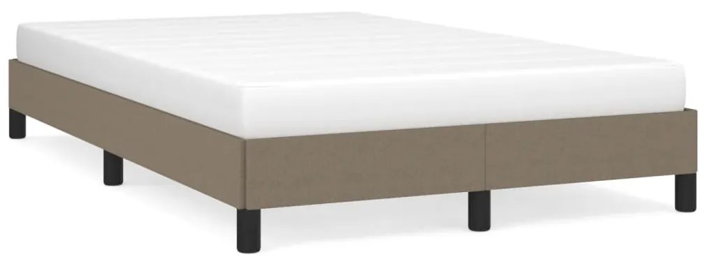 379486 vidaXL Estrutura de cama 120x190 cm tecido cinzento-acastanhado