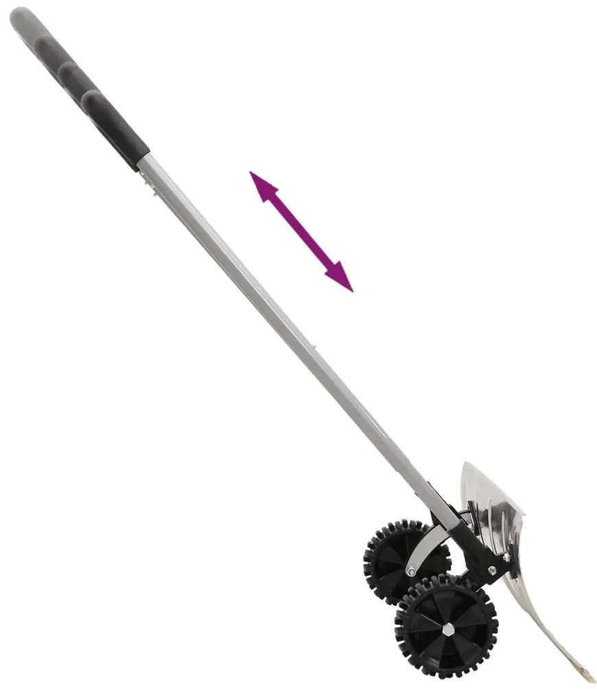 Pá de neve com pega extensível lâmina 61 cm aço prateado