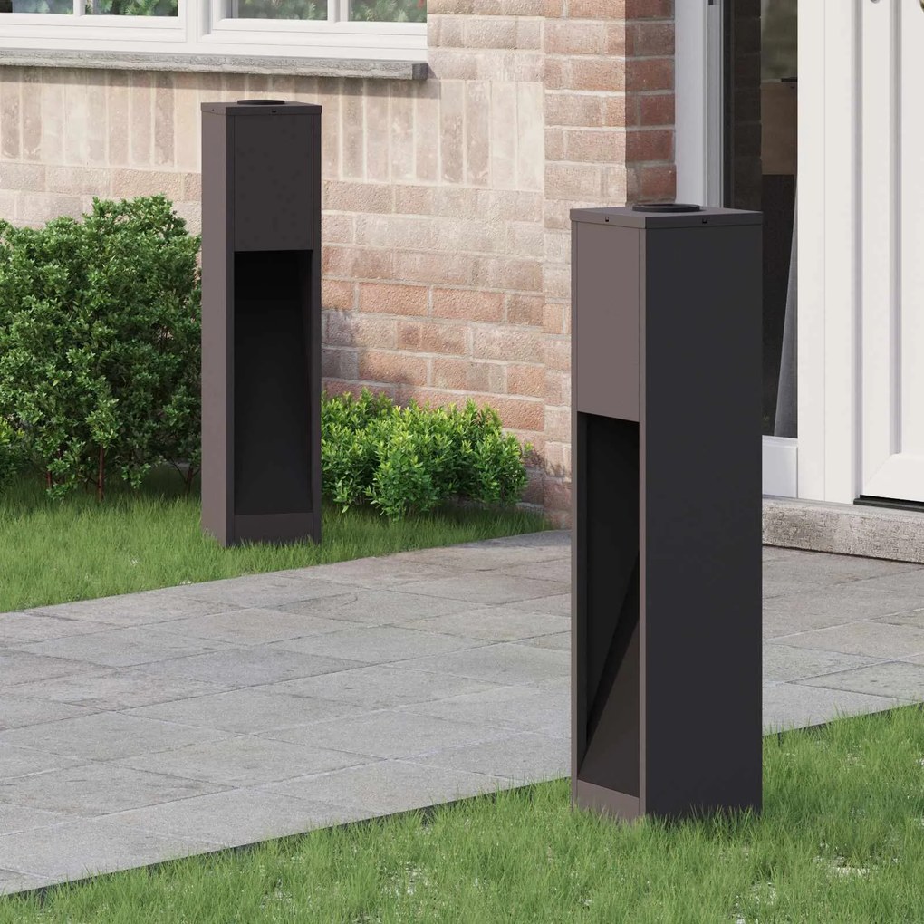 vidaXL Luz Solar LED de Caminho 2 pcs Preto Aço Laminado a Frio