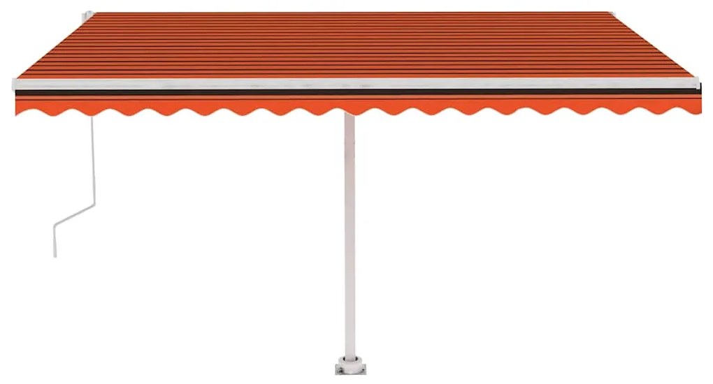 Toldo autom. LED e sensor de vento 400x300 cm laranja/castanho