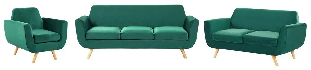 Conjunto de sofá de veludo verde BERNES Beliani