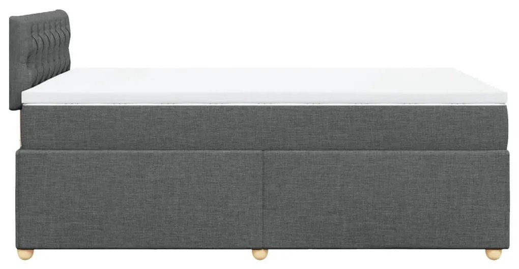 Cama boxspring com colchão 120x190 cm tecido cinzento-escuro