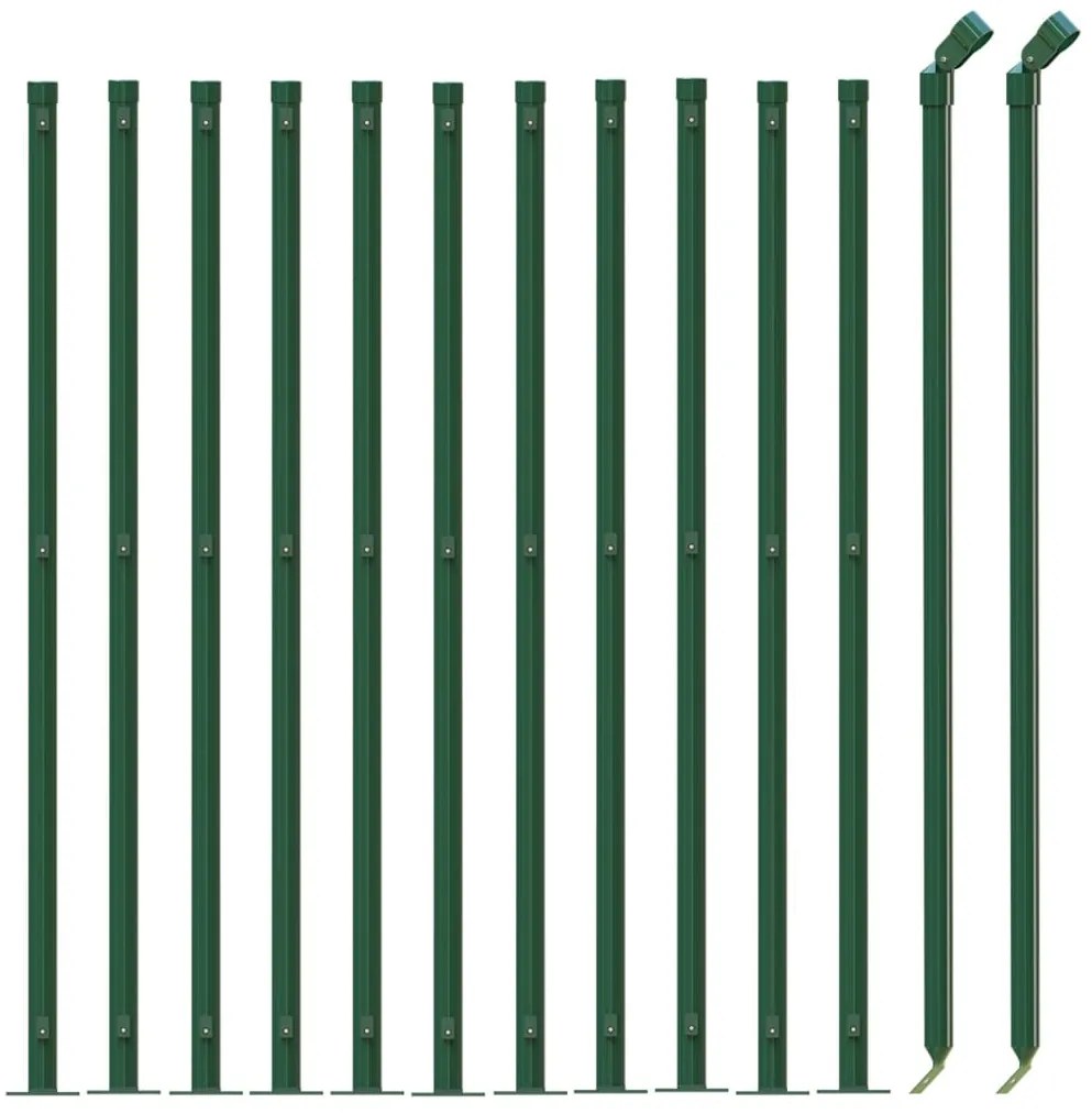 Cerca de malha de arame com flange 0,8x25 m verde