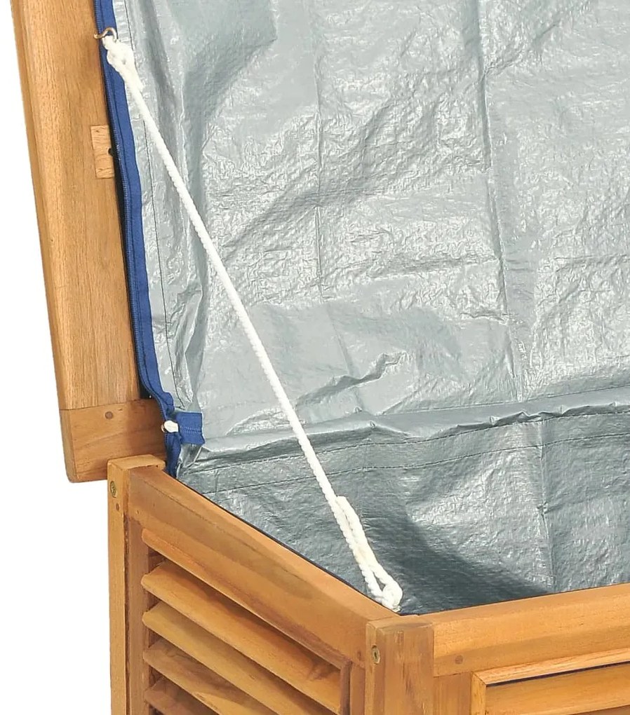 Caixa de arrumação p/ jardim com saco 114x50x58 cm teca maciça