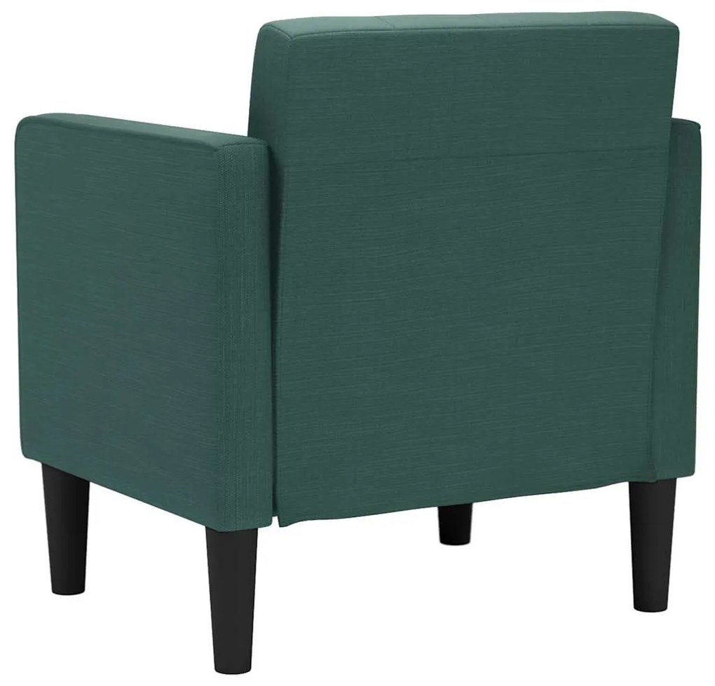 Poltrona com apoio de braços 53 cm tecido verde-escuro