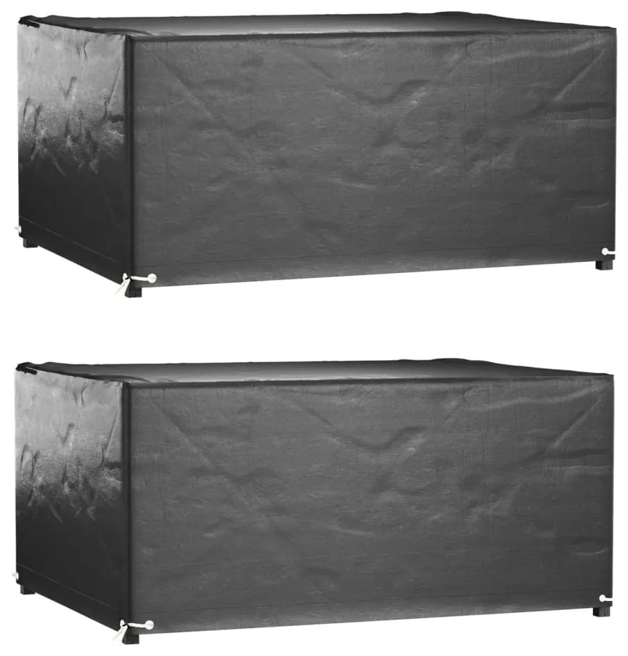 3155345 vidaXL Capas p/ mobília de jardim 2pcs 8 ilhós 160x120x75cm retangular