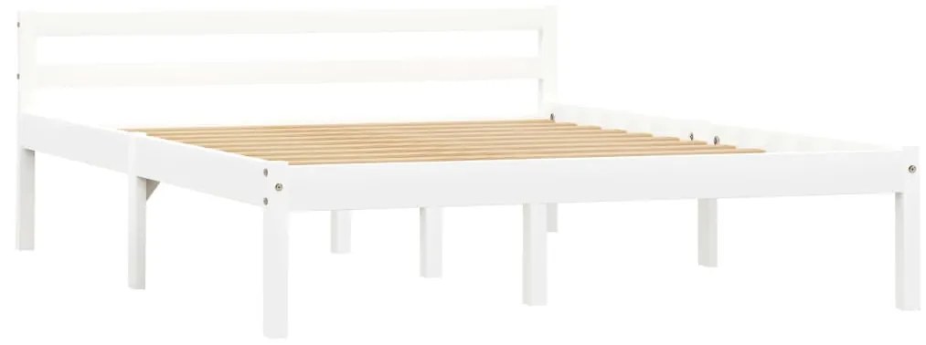 Estrutura de cama 140x200 cm madeira pinho maciço branco