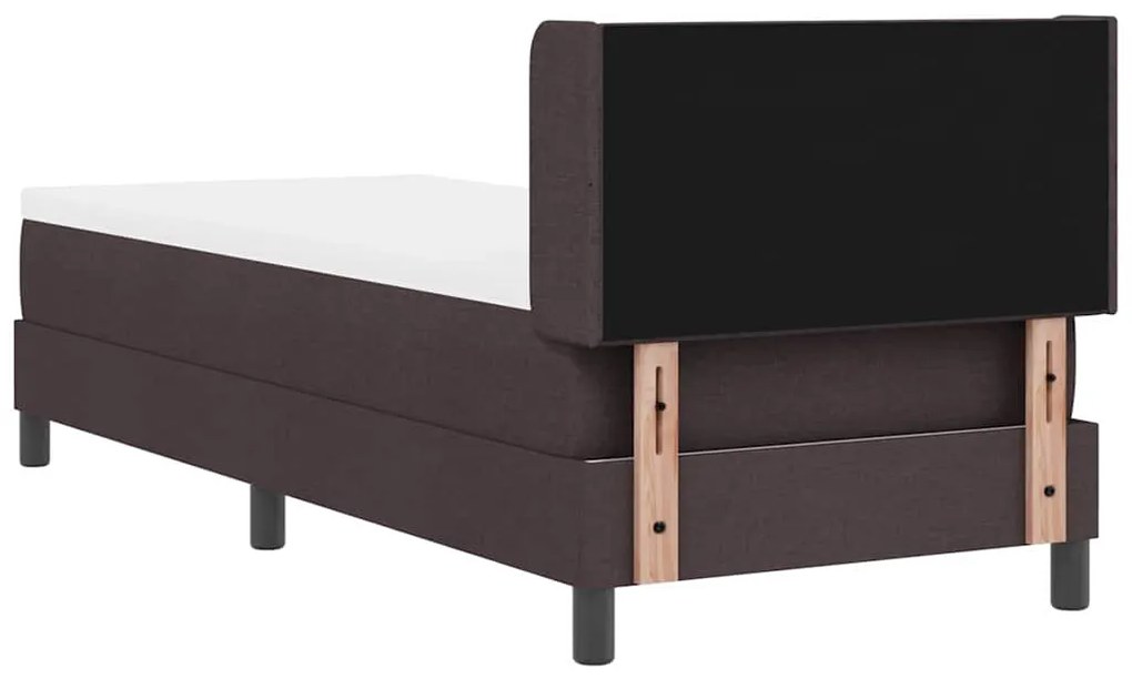 Cama Box com almofada Marrom Escuro 80 x 200 cm Tecido e Espuma