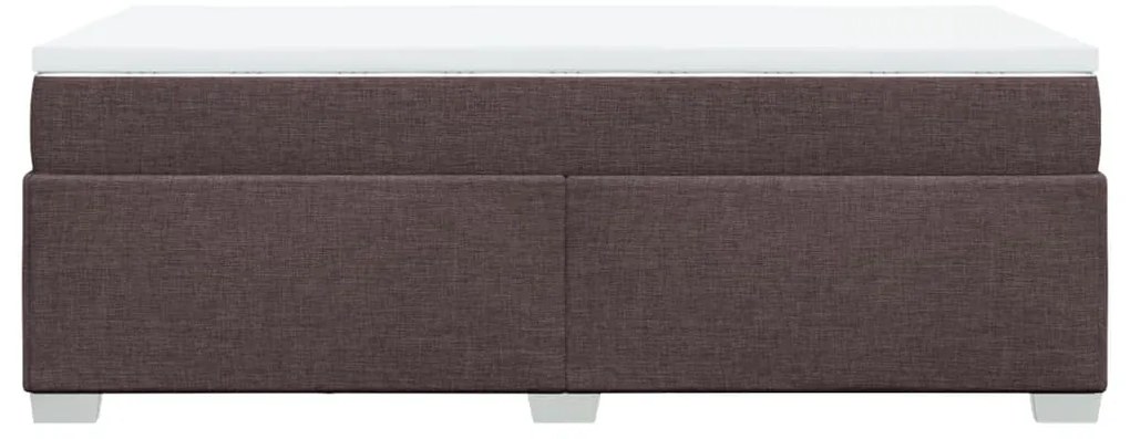 Cama com molas/colchão 90x200 cm tecido castanho-escuro