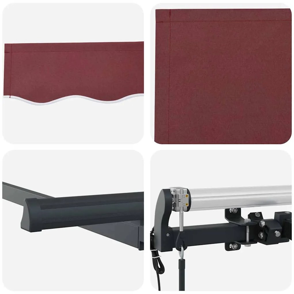 Toldo Retrátil Manual Vermelho bordô e Antracite