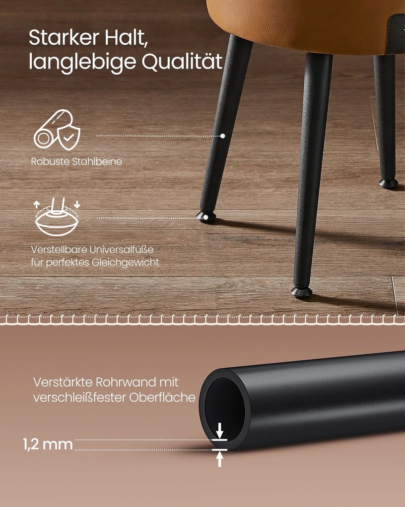 Banco com arrumação estilo meados do século Coleção EKHO Castanho Caramelo