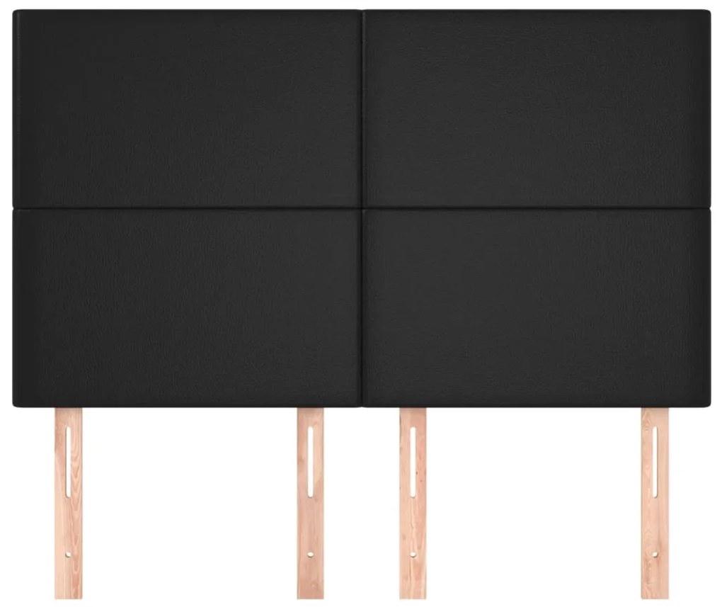 Cabeceira de cama 4 pcs couro artificial 72x5x78/88 cm preto